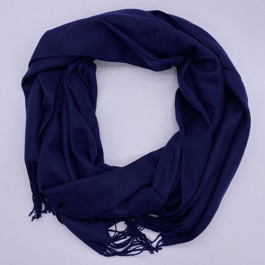 Foulard Femme En Double Maille Cachemire Bleu - Neuf Sans étiquette, Léger Et Doux